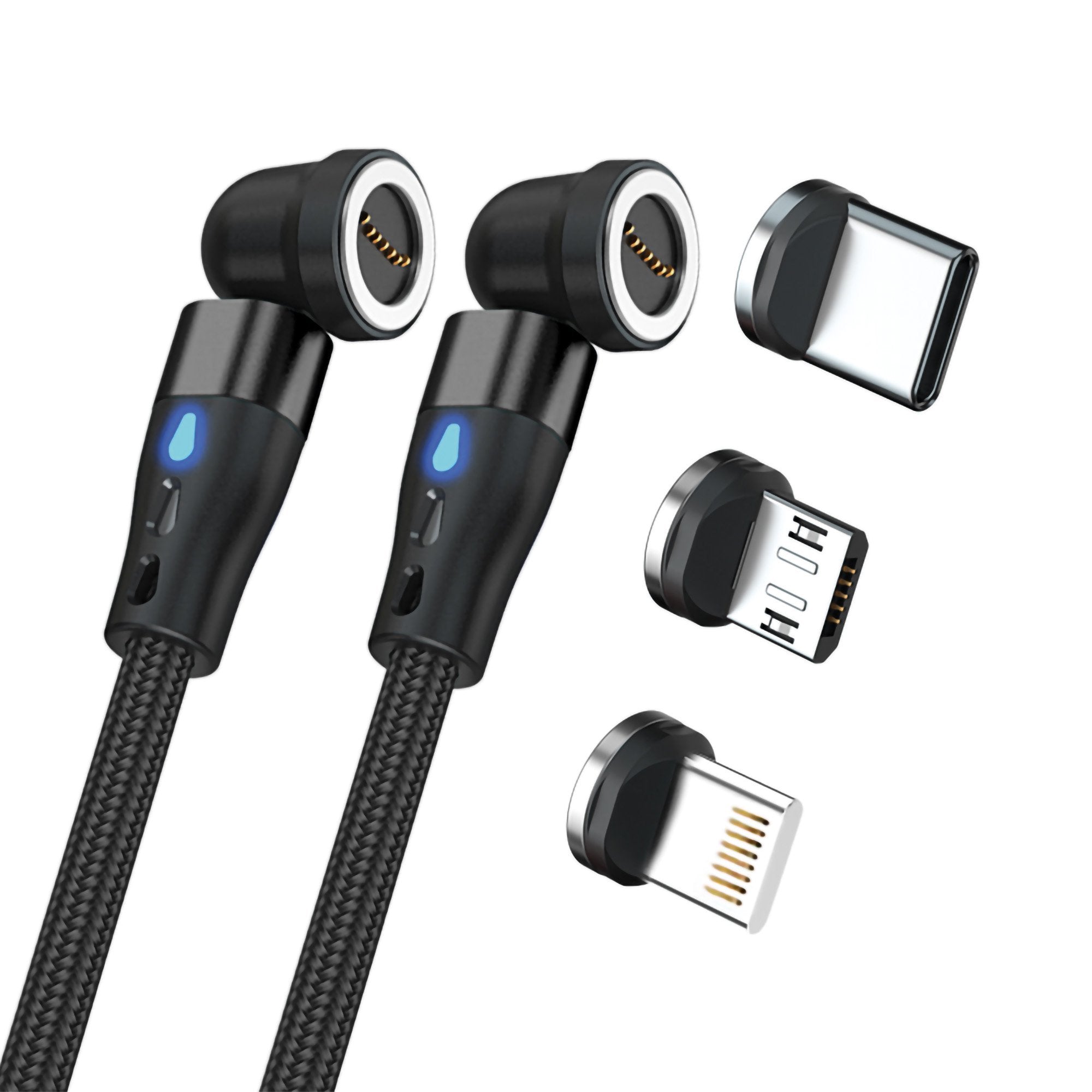 Realpower Magnetic Cable,1m,2x Magnetisch,Negro Con Adapte