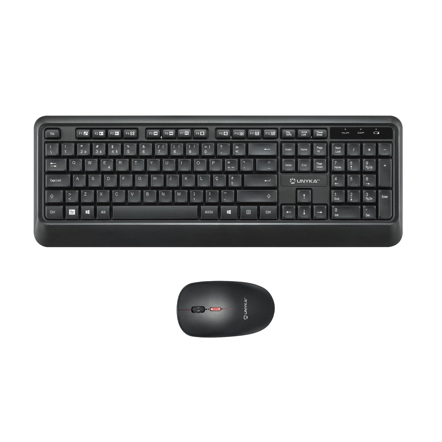 Unykach Uk39 Pack De Teclado Inalambrico Compacto + Raton Inalambrico 1600dpi, 3 Botones, Uso Ambidiestro - Disposicion