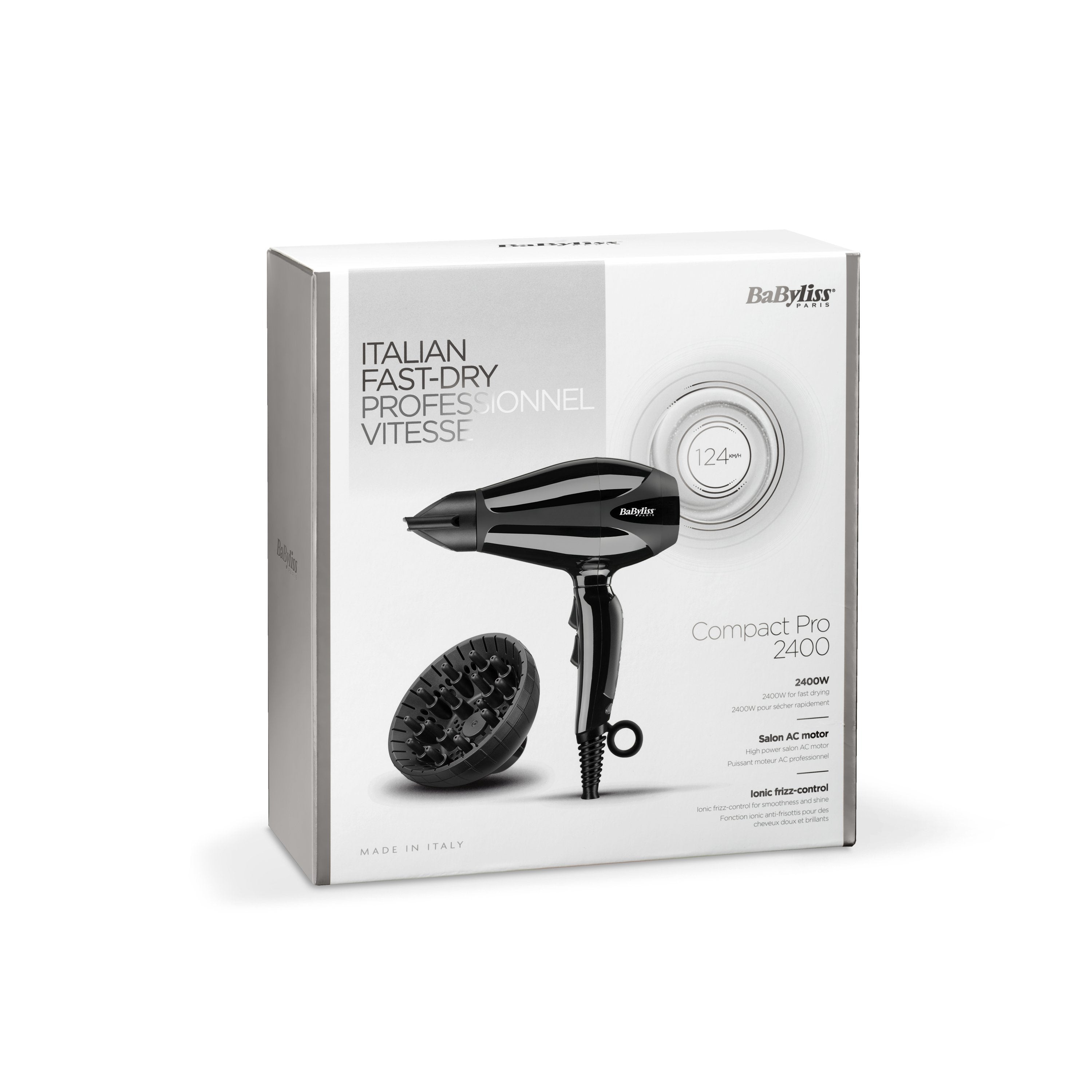 Secador De Pelo Babyliss Compact Pro 6715 - 2400w - Tecnologia Ionica - Motor Ac Pro - Cable Pro 2.8m