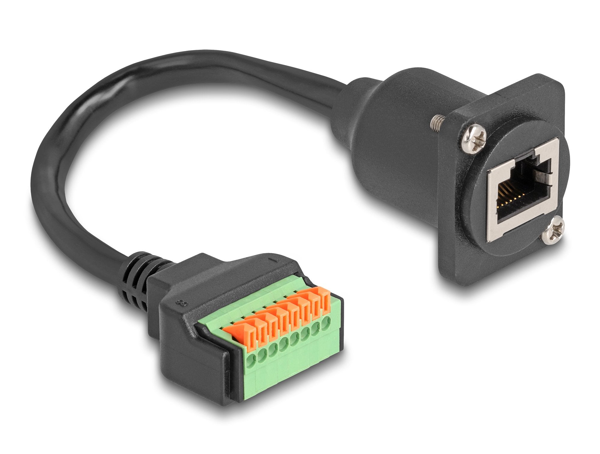 Delock D-Typ Cable Rj45 Hembra A Terminalblock Cat.5e Negro 30 Cm
