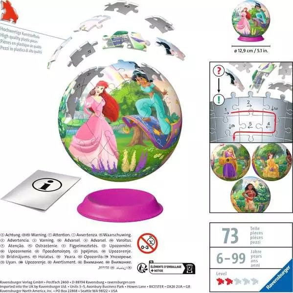 Puzzle 3d Ravensburger Bola  Princesas Disney