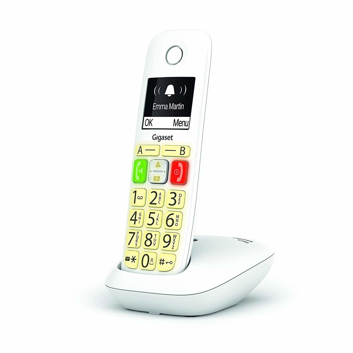 Telefono Fijo Inalambrico Gigaset E290 Blanco 150 Numeros -  21 Tonos