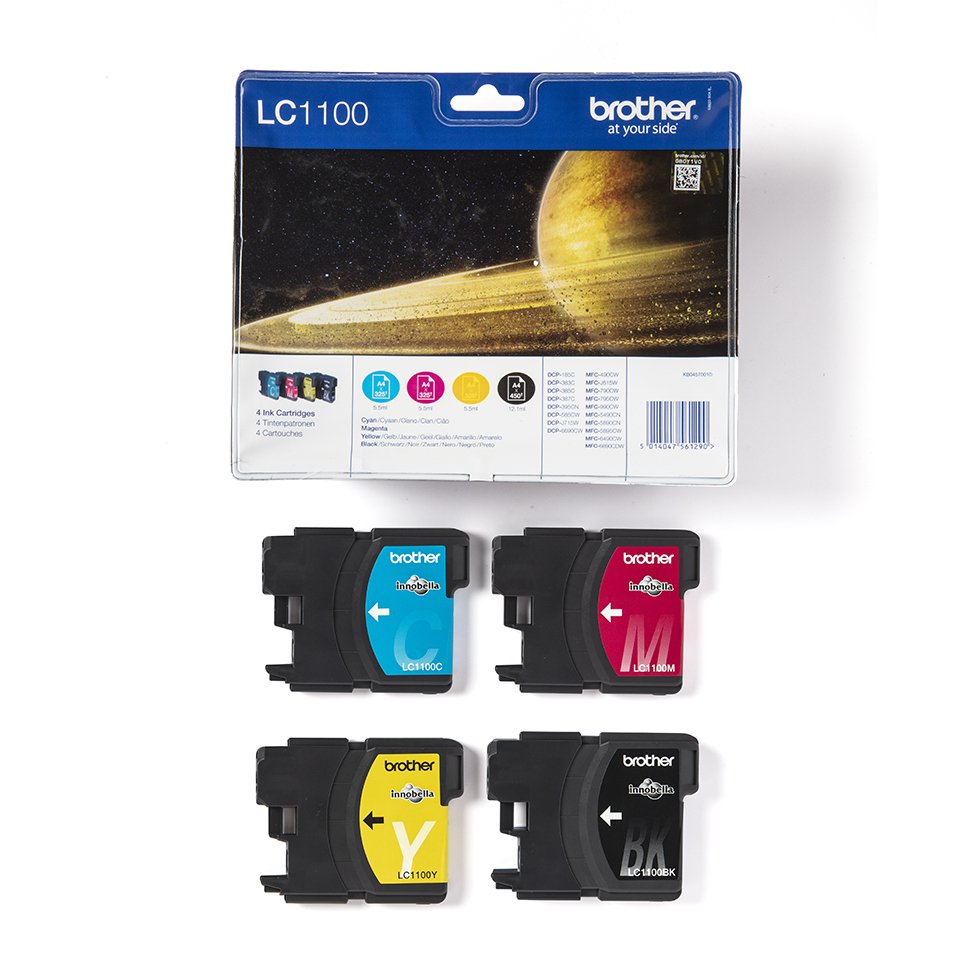 Brother Lc-1100valbpdr Cartucho De Tinta Original Negro, Cian, Magenta, Amarillo 4 Pieza(S)