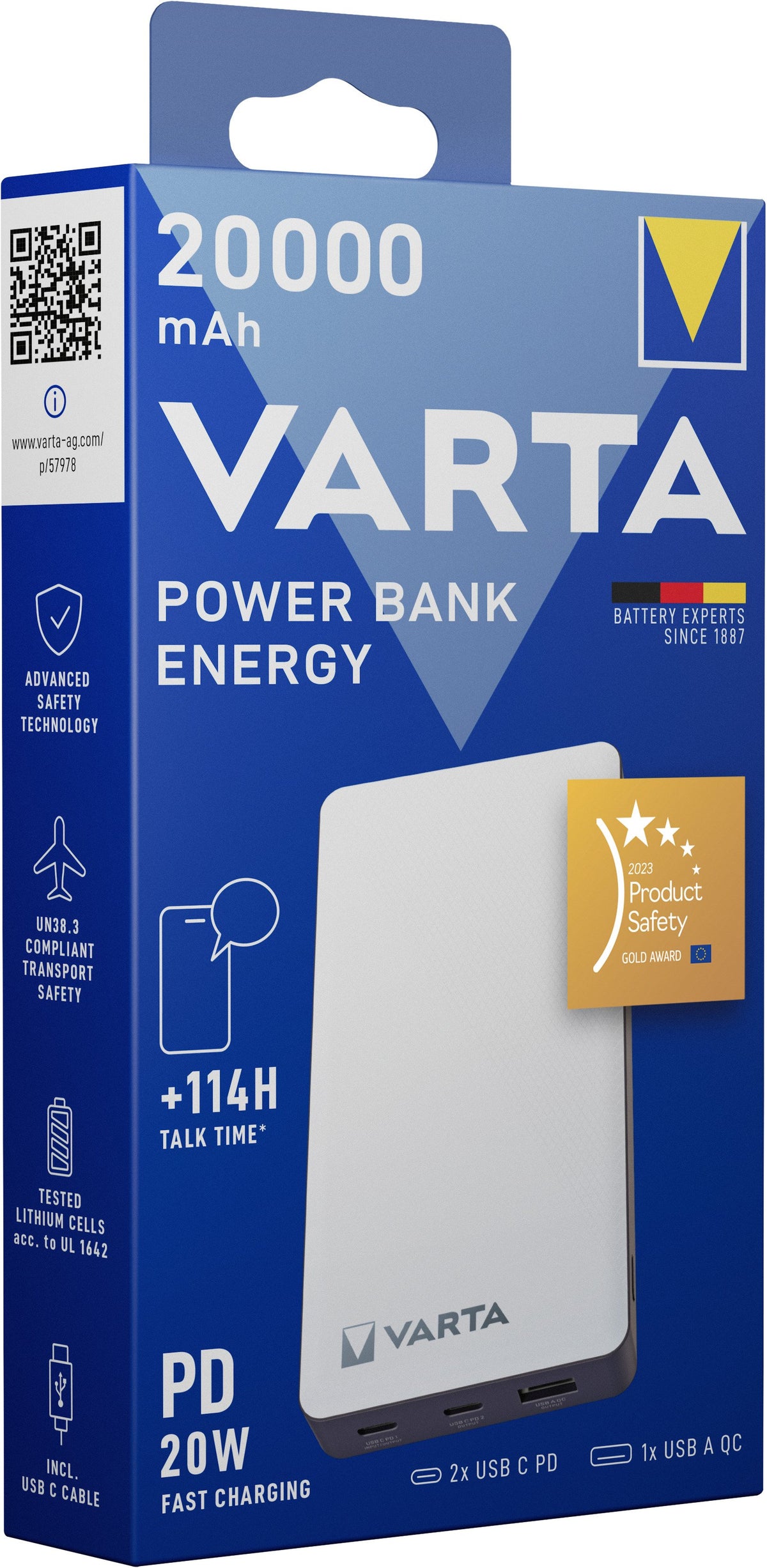 EAN 4008496019083 - Varta Energy 20000 Polímero de litio 20000 mAh Negro, Blanco imagen 6