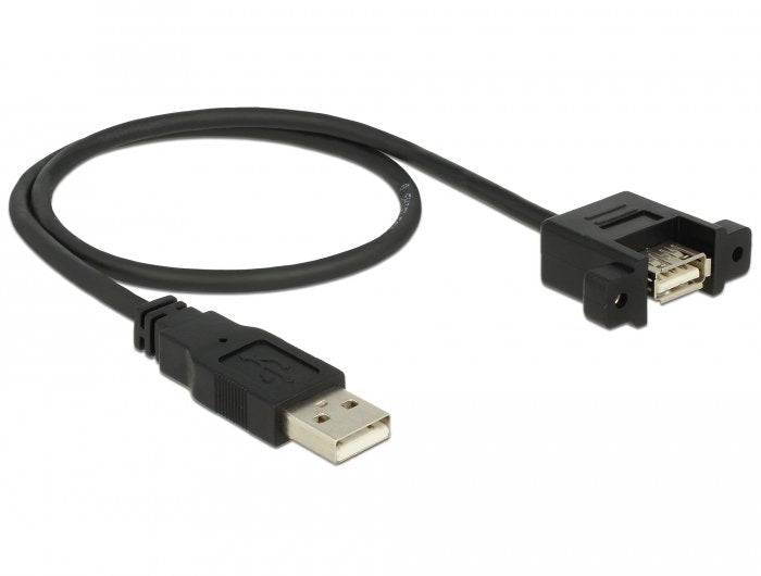 Delock 85461 Cable Usb 2.0 Tipo-A Macho > Usb 2.0 Tipo-A Hembra, Instalación En Panel Y De 0,5 M