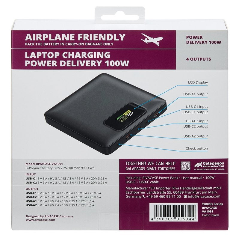 EAN 4260709016344 - Rivacase Turbo Polímero de litio 25800 mAh Negro imagen 18