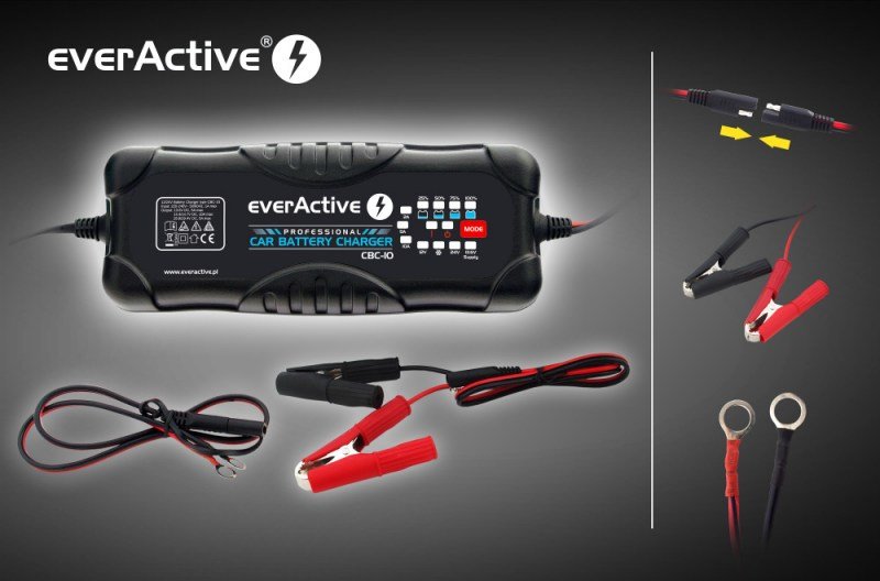 EAN 5902020523963 - Everactive CBC-10 Cargador de batería para vehículos 12-24 V Negro imagen 4