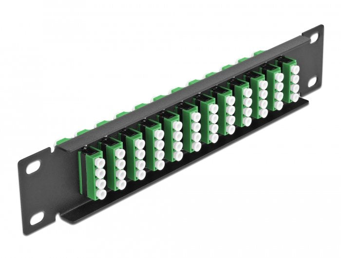 Delock 10" Panel De Conexión Fo 12 Puertos Lc Quad Verde 1 U Negro