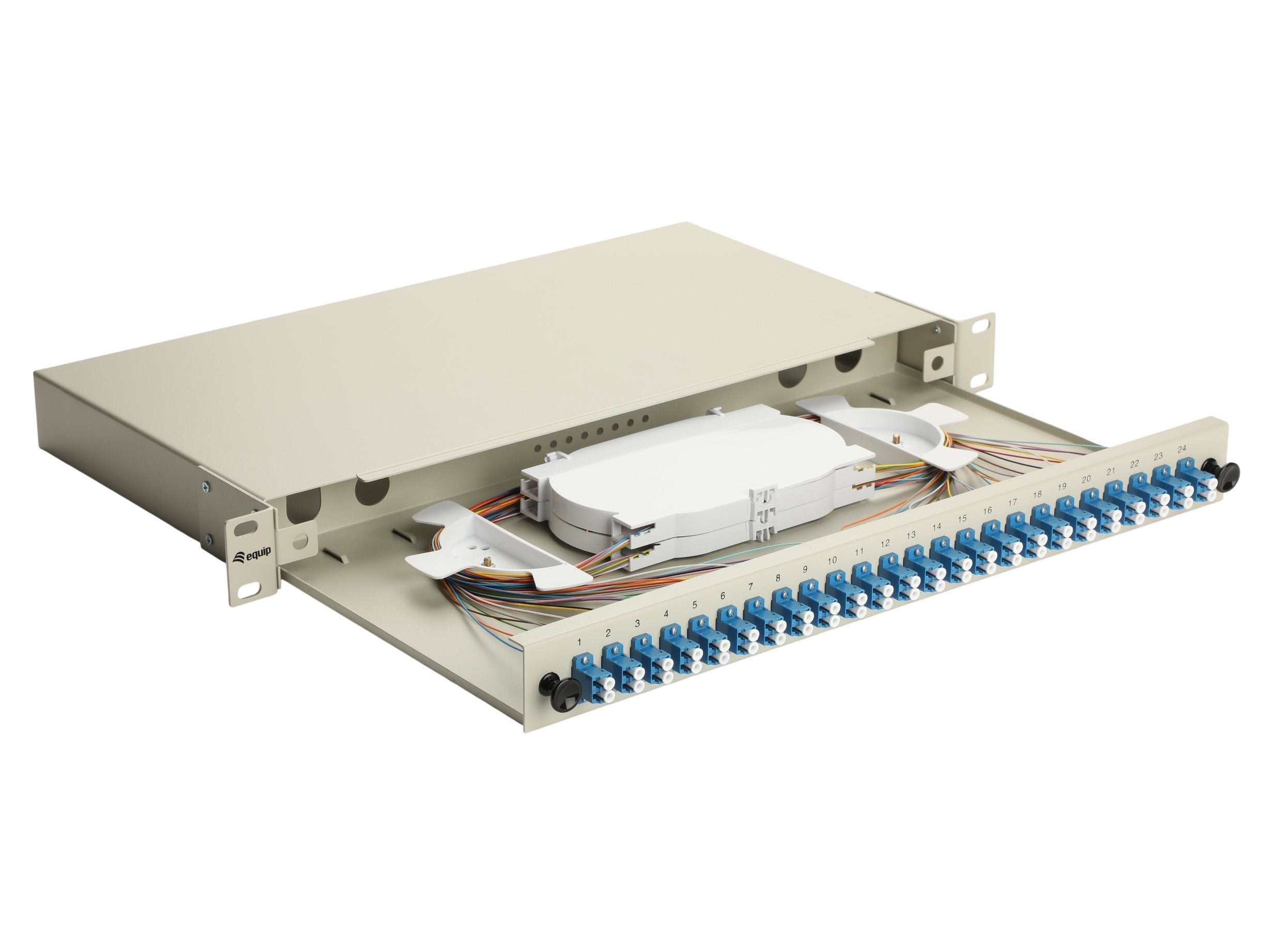 Equip Lwl-Spleisskamen 24-Port Lc-Duplex Os2 1u Komplett Gr