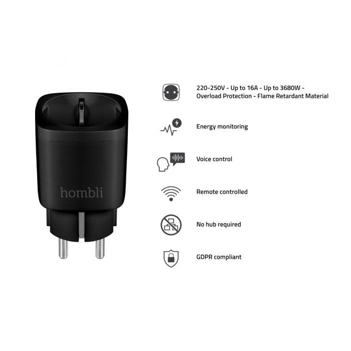 EAN 8719323919099 - Hombli HBPP-0205 enchufe inteligente 3680 W Hogar Negro imagen 5