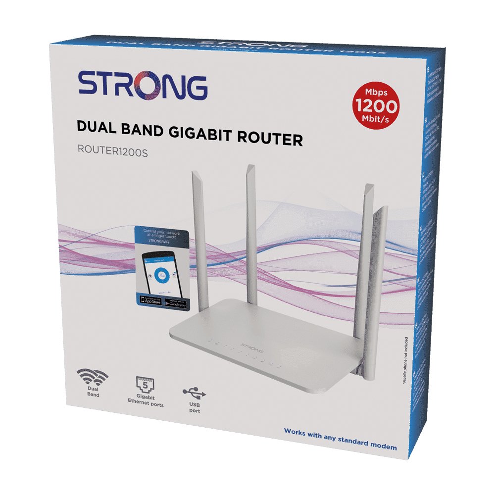 EAN 9120072372315 - Strong 1200S router inalámbrico Gigabit Ethernet Doble banda (2,4 GHz / 5 GHz) Blanco imagen 2