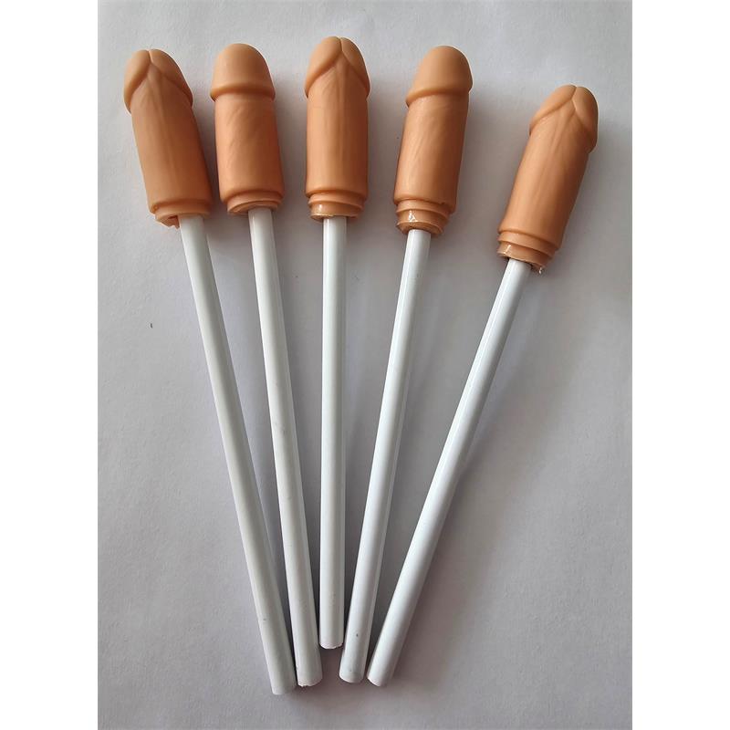 Diablo Picante - 5 Lapices Con Punta De Pene Natural