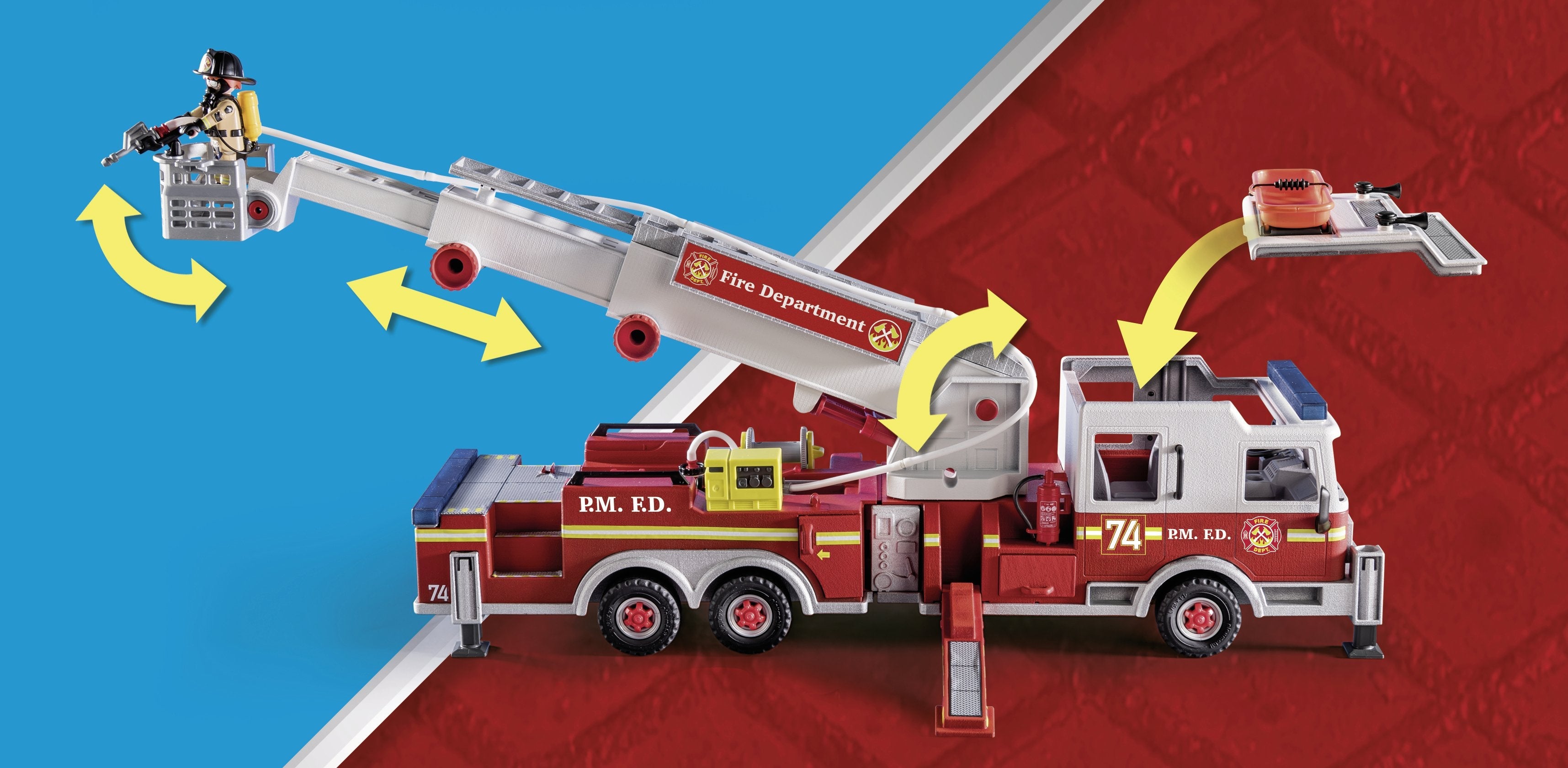 Playmobil Vehiculos De Rescate: Camion De Bomberos Con Escalera