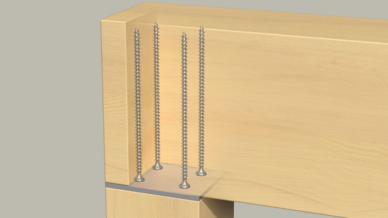 Tornillo De Construcción Para Madera Fischer Powerfull Ii 8,0x100 Cabeza Avellanada Tx Vg 50 Piezas, Rosca Completa, Galvanizado 562930