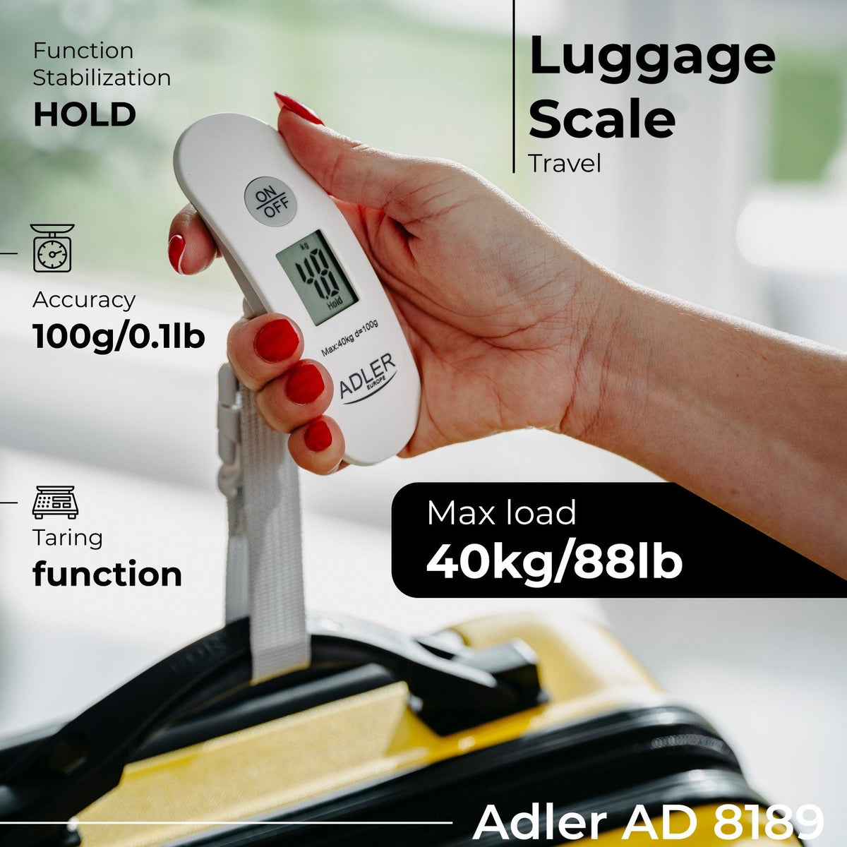 EAN 5905575903747 - Adler AD 8189 báscula de equipaje 40 kg Electrónico imagen 12