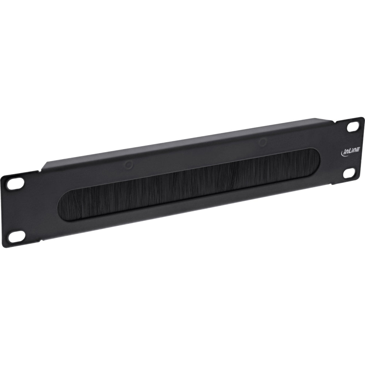 Inline® 10" Cable Entry Plate With Brush, 1u, Ral 9005 Black