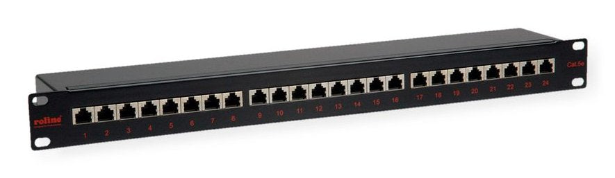 Roline 48,26cm 19zoll-Patchpanel 1 He 24 Ports Kat.5e Class D Schwarz