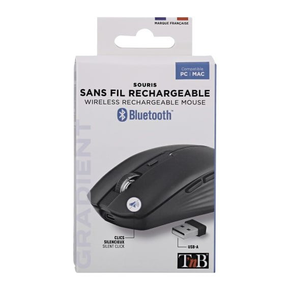 EAN 3303170113790 - T'nB MWGRADIENTBK ratón mano derecha Bluetooth + USB Type-C 1600 DPI imagen 6