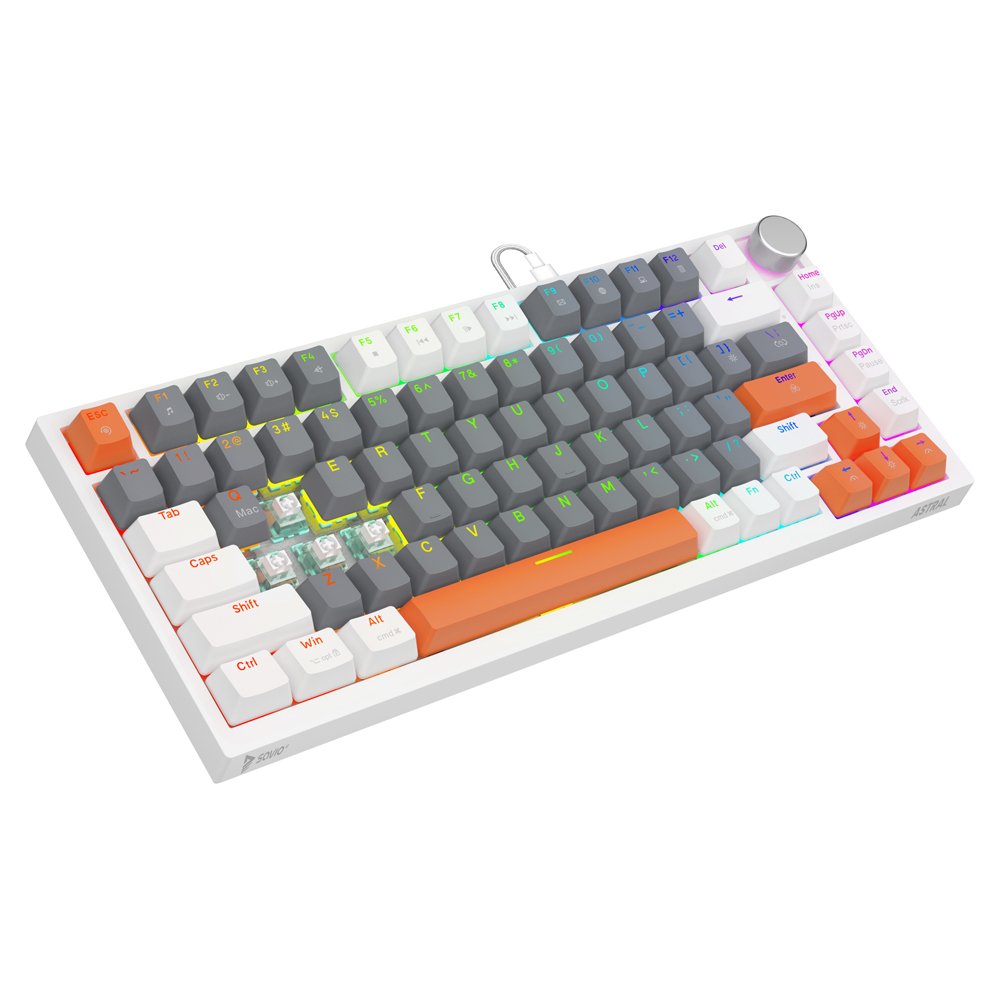 Savio Astral White Jade 3 Colours Teclado Juego Usb Qwerty Internacional De Ee.Uu.