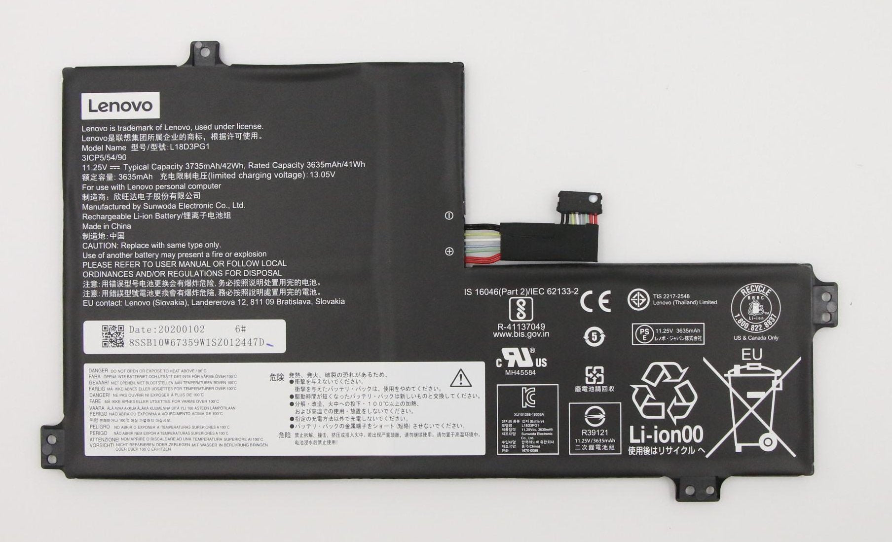 EAN 5704174299851 - Lenovo 5B10W67306 refacción para laptop Batería imagen 1