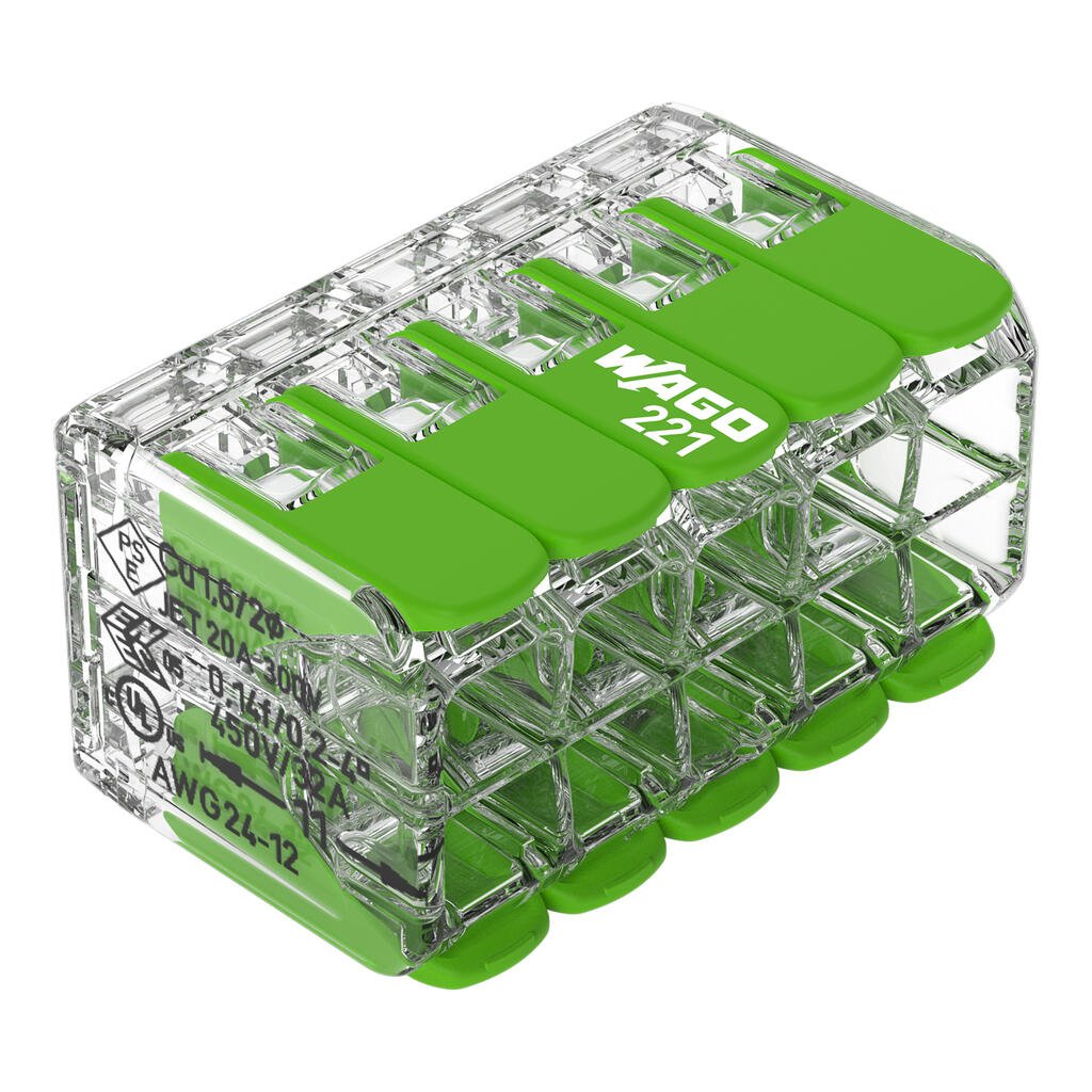 Wago Serie 221 - 10*4mm (15 Unidades) Verde Range