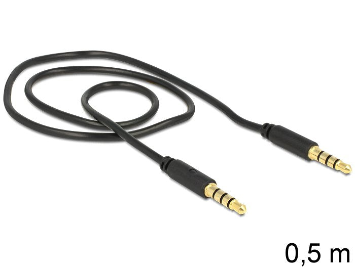 Delock Cable Jack 3,5 Mm 4 Pin Macho > Macho 0,5 M Negro