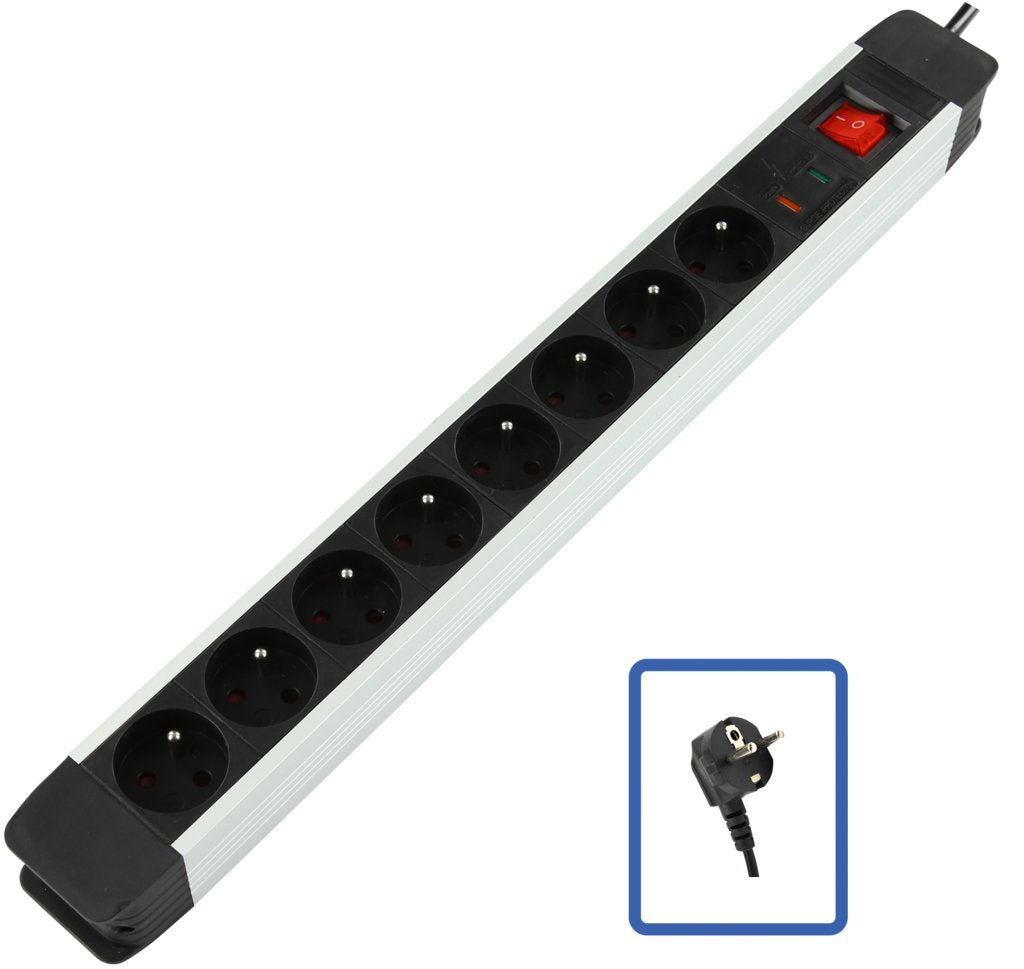 EAN 5420016804600 - LOGON PROFESSIONAL LPS025 base múltiple 1,5 m 8 salidas AC Interior Negro, Blanco imagen 1