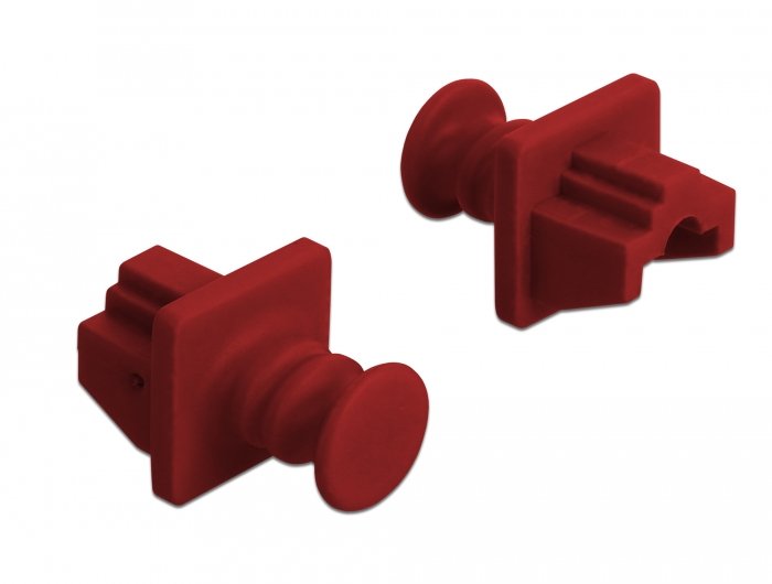 Protección De Polvo De Delock Para El Enchufe Rj45, Tapa Protectora Roja Oscura 86510