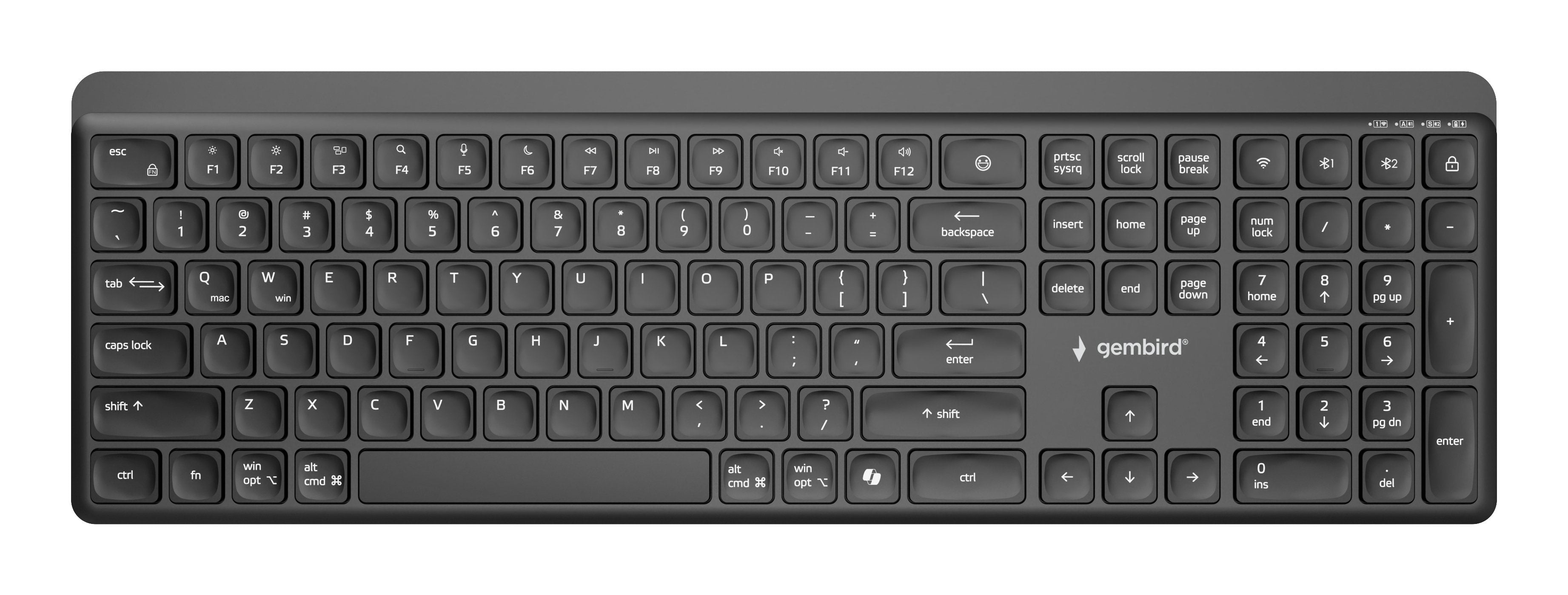 Gembird Dual-Mode Pro-Business Slim Wireless Keyboard 2.4g+Bt Us Layout