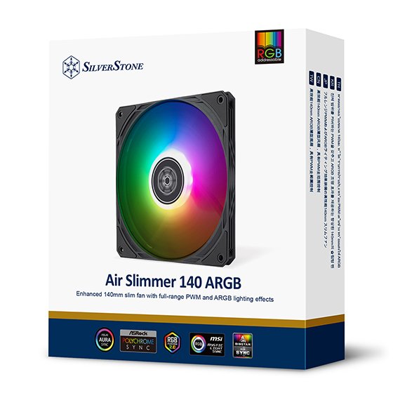 Ventilador  Silverstone Air Slimmer 140 Argb, Negro
