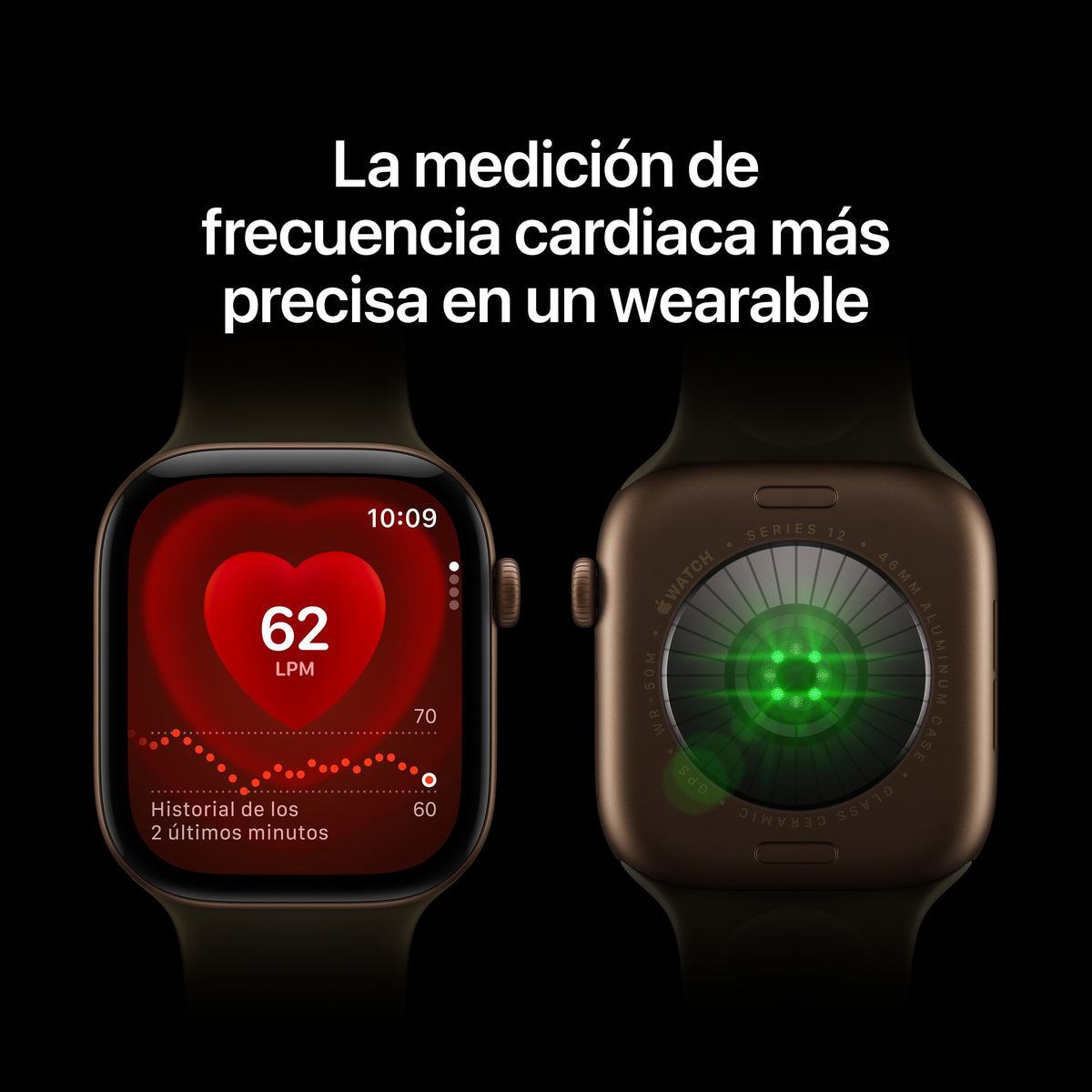 Apple Watch Series 12 (2026) Gps 42mm Caja De Aluminio Bronce Oscuro Correa Deportiva Verde Oliva Talla M L Siri Ai