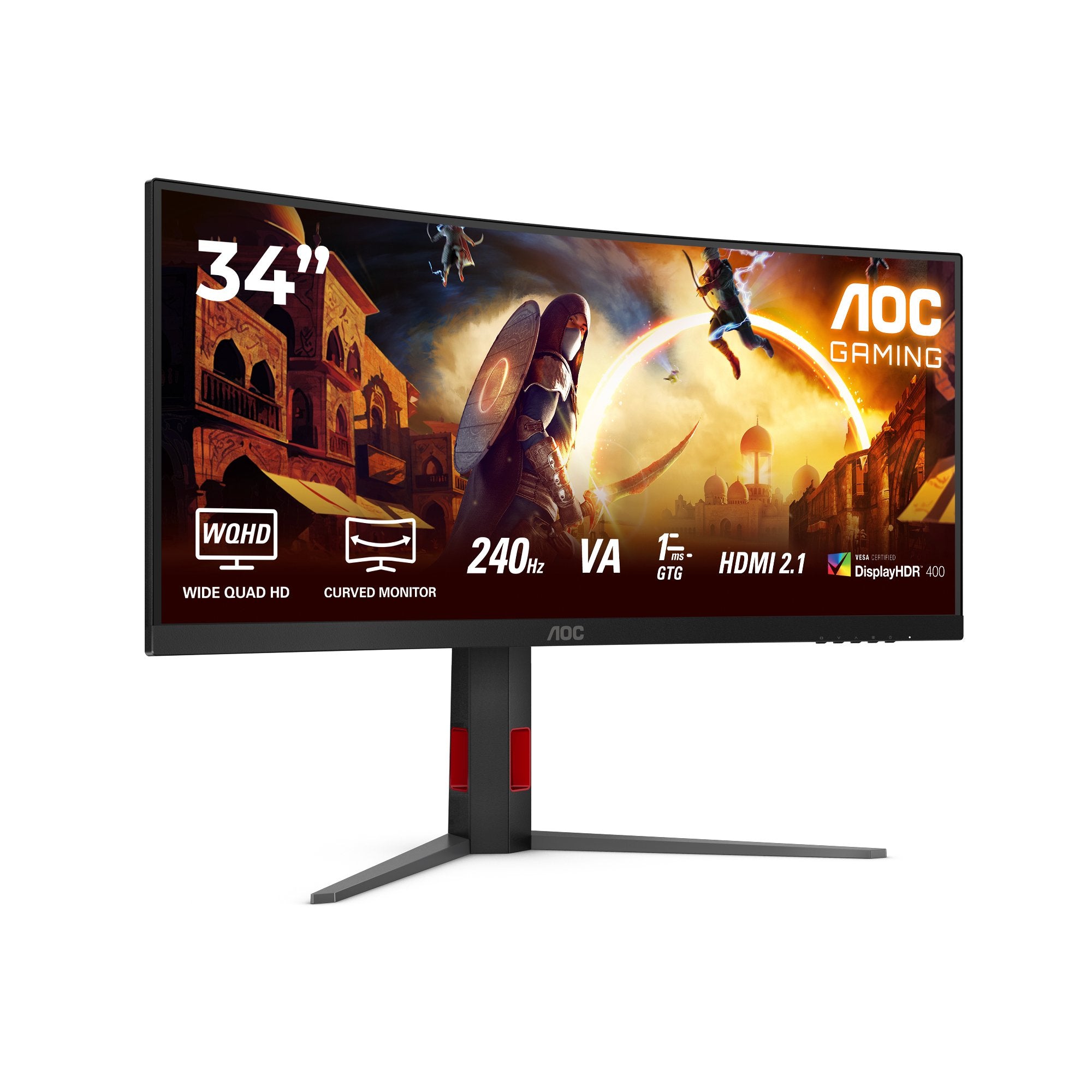 EAN 4038986612692 - AOC G4 CU34G4Z pantalla para PC 86,4 cm (34") 3440 x 1440 Pixeles Wide Quad HD LED Negro, Rojo imagen 2
