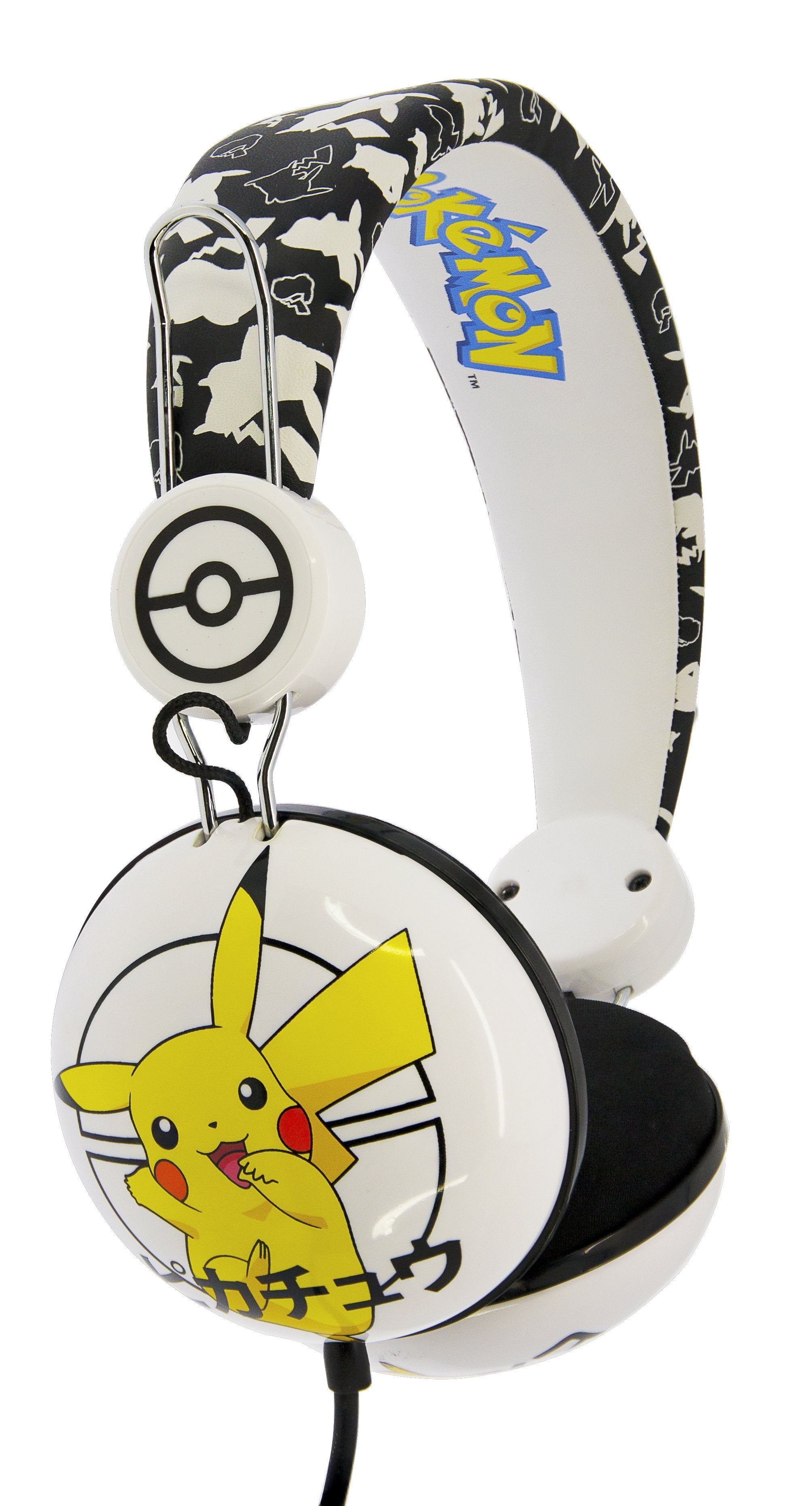Auriculares Infantiles Otl Pokémon Pikachu Japanese Jack 3.5 Negros Y Blancos
