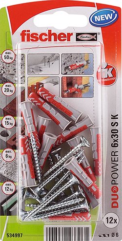 Blister 12 Tacos + Tornillos Duopower 6x30 534997 Fischer
