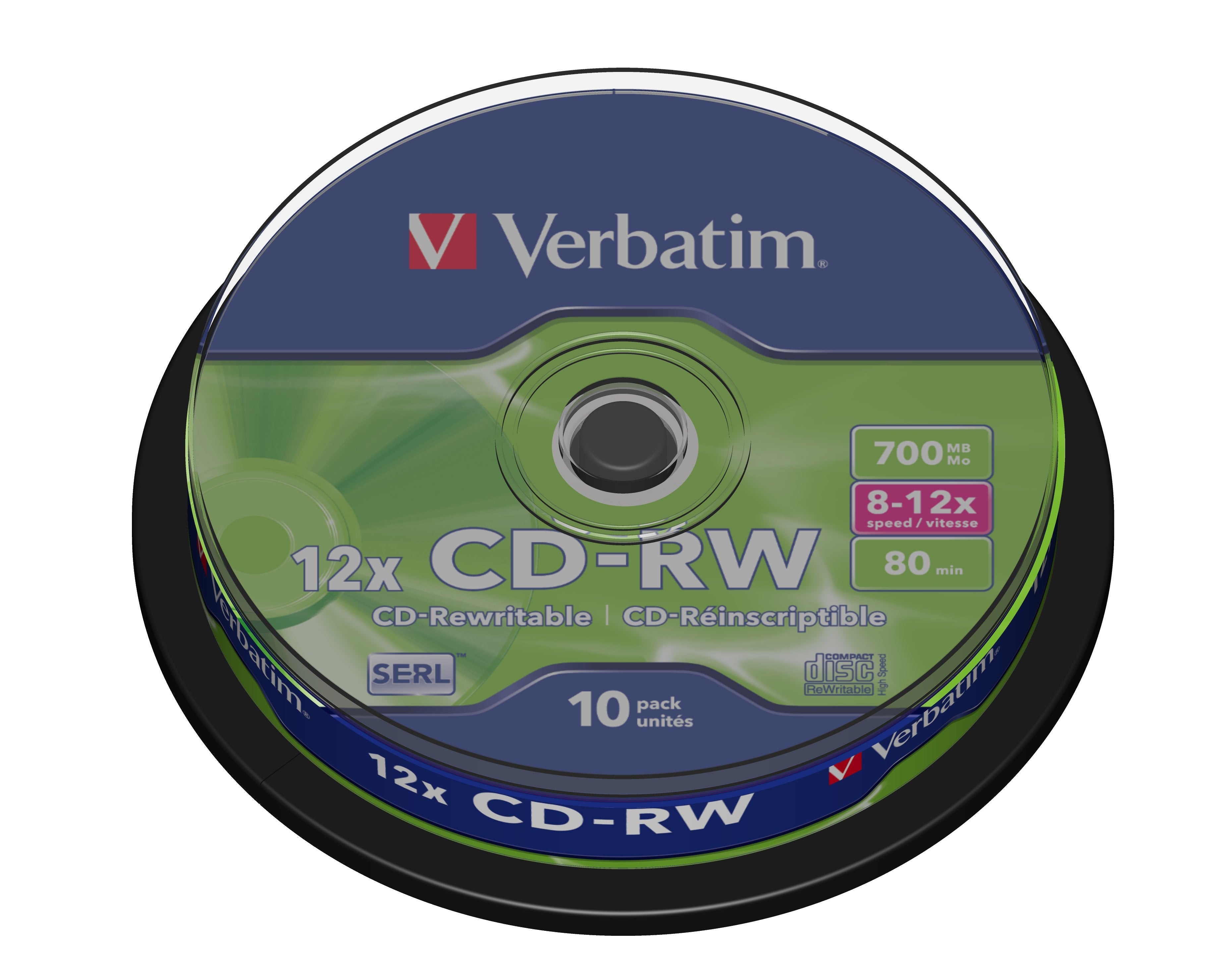Verbatim Cd-Rw 700mb 8x-12x Bobina 10 Datalife