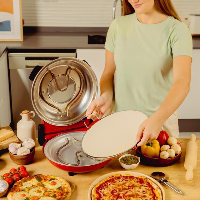 EAN 8435484038263 - Cecotec Fun Pizza&Co Mamma Mia Vista fabricante de pizza y hornos 1 Pizza(s) 1200 W Rojo imagen 10
