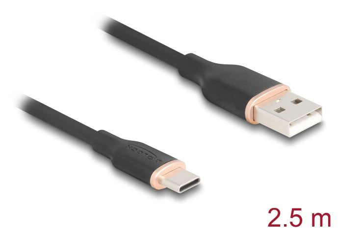 Delock Usb 2.0 Cable Usb Typ-A St > Usb Typ-C St 2.5m Schw.