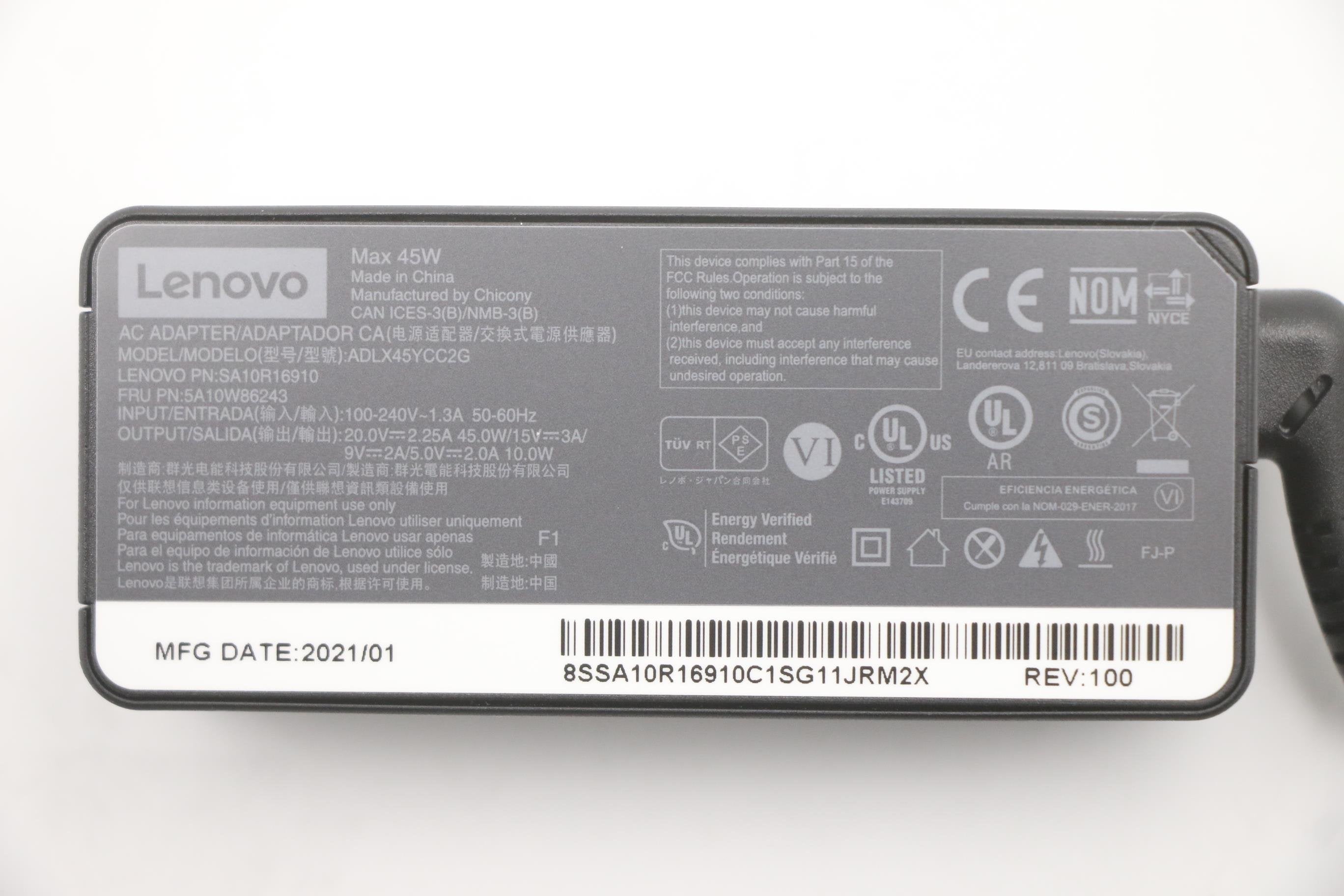 EAN 5704174263333 - Lenovo 5A10W86243 adaptador e inversor de corriente Interior 45 W Negro imagen 8