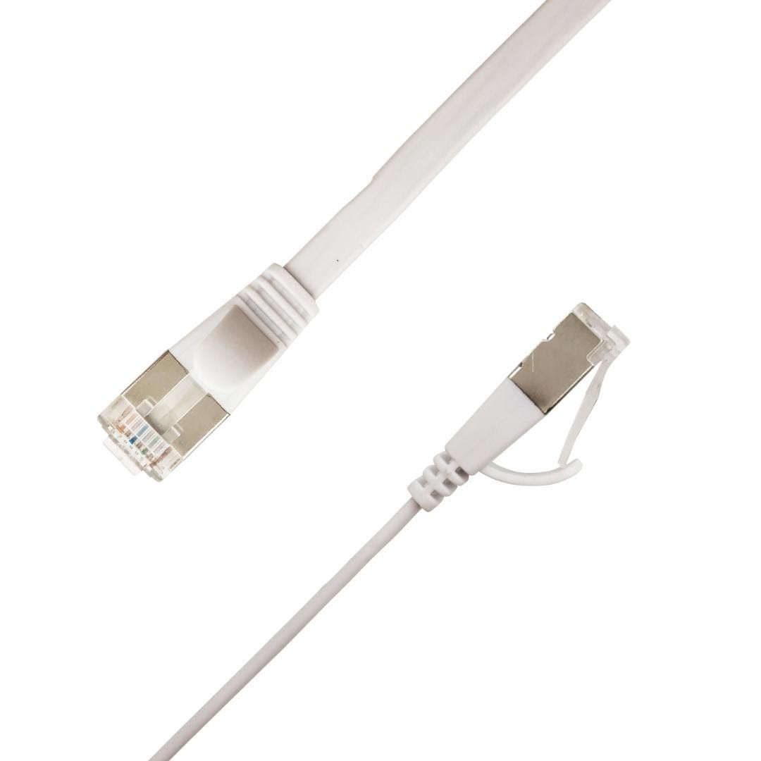 Flat U/Ftp Cat6a White 4m Awg 32/7, Pvc, 1 85x6mm Stp-Fl6a-00400-Wh