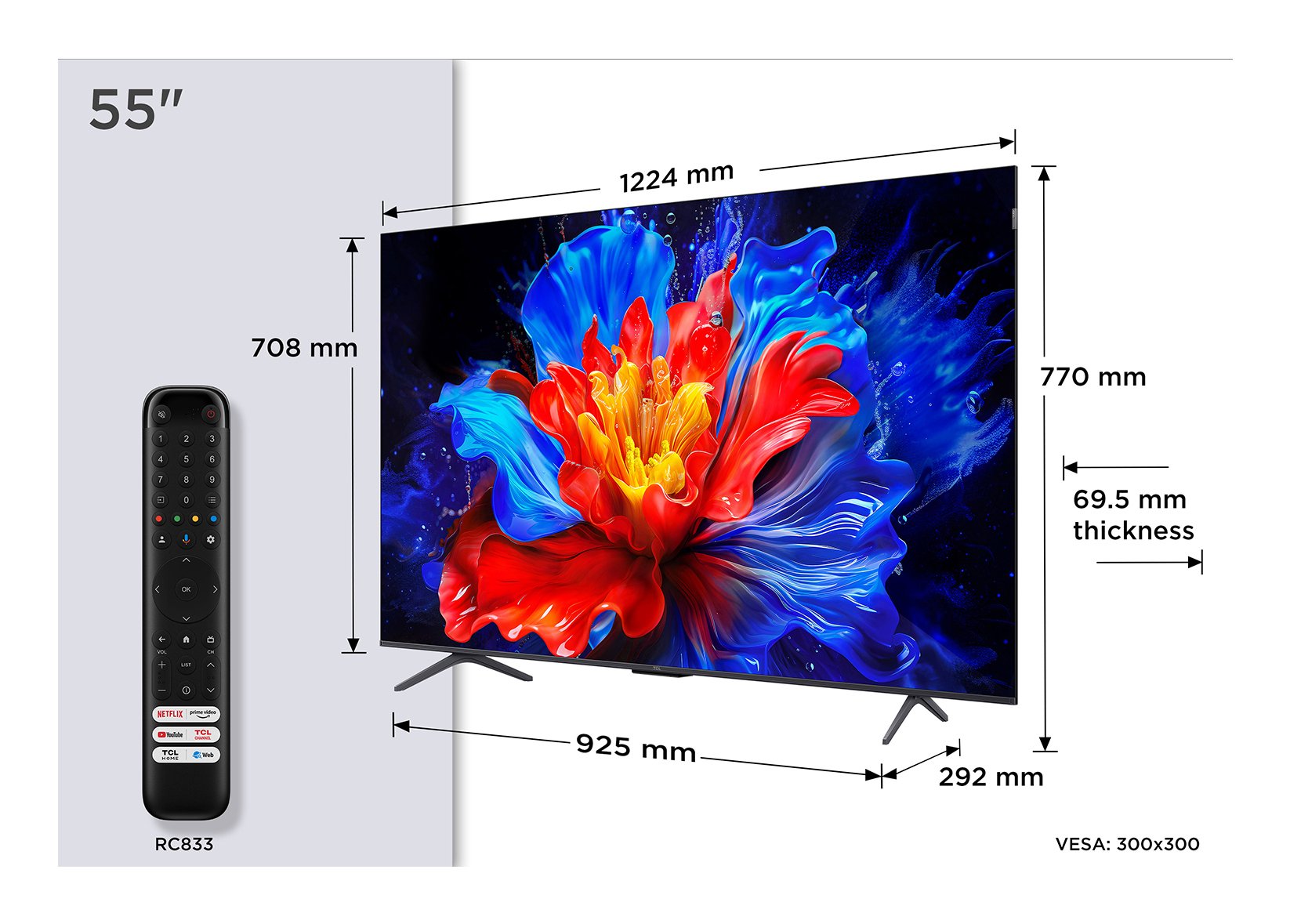 EAN 5901292525897 - TCL P8K 55P8K Televisor 139,7 cm (55") 4K Ultra HD Smart TV Wifi Metálico 350 cd / m² imagen 1
