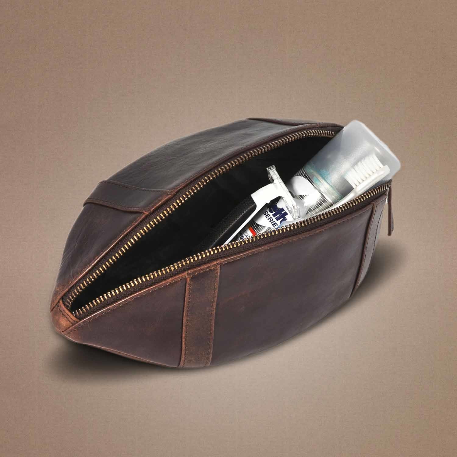EAN 4260513721373 - Mad Monkey 2000002 neceser y maletín neceser Bolsa de aseo Piel auténtica Marrón imagen 4