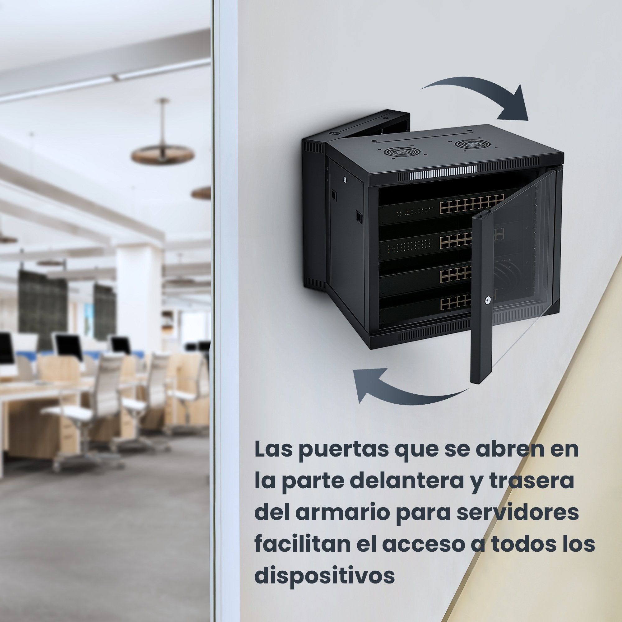 Extralink 6u 600x600 Azh Wall-Mounted Rackmount Cabinet Swing Type Black