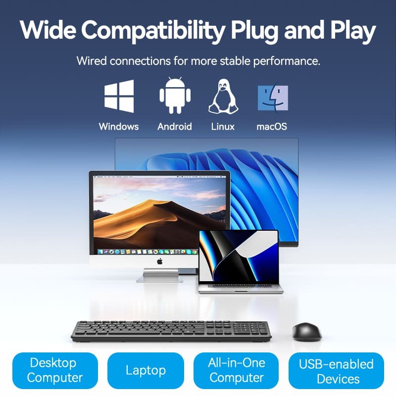 Wireless Full-Sized Keyboard Anwrls D Mouse Combo With Mouse Pad Bla