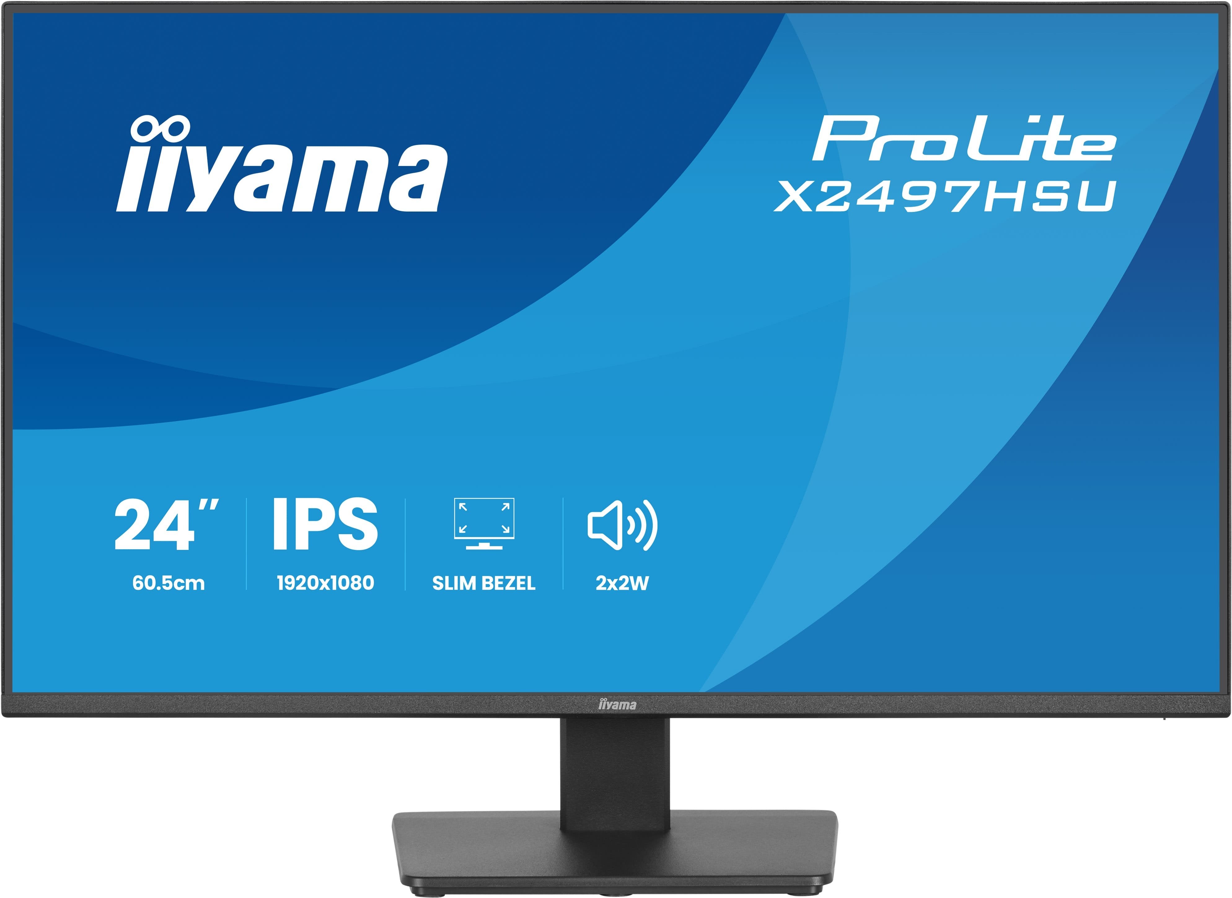 Iiyama Prolite X2497hsu-B1 (60.5 Cm (23.8 Zoll), Negro (Matt), Fullhd, Ips, Hdmi, Dp, Usb-Hub, Lautsprecher, 120hz Panel) X2497hsu-B1