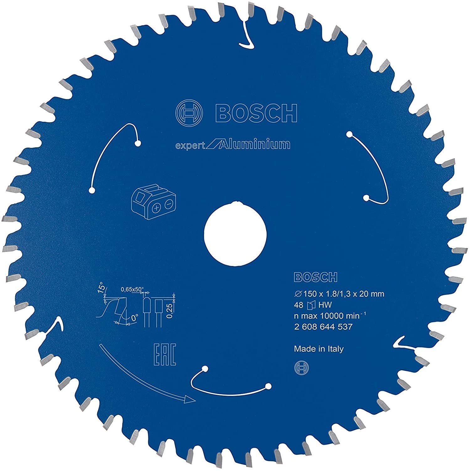 Hoja De Sierra Circular Bosch Professional Expert Para Aluminio, Ø 150 Mm, Orificio 48z De 20 Mm, Para Sierras Circulares Portátiles A Batería 2608644537