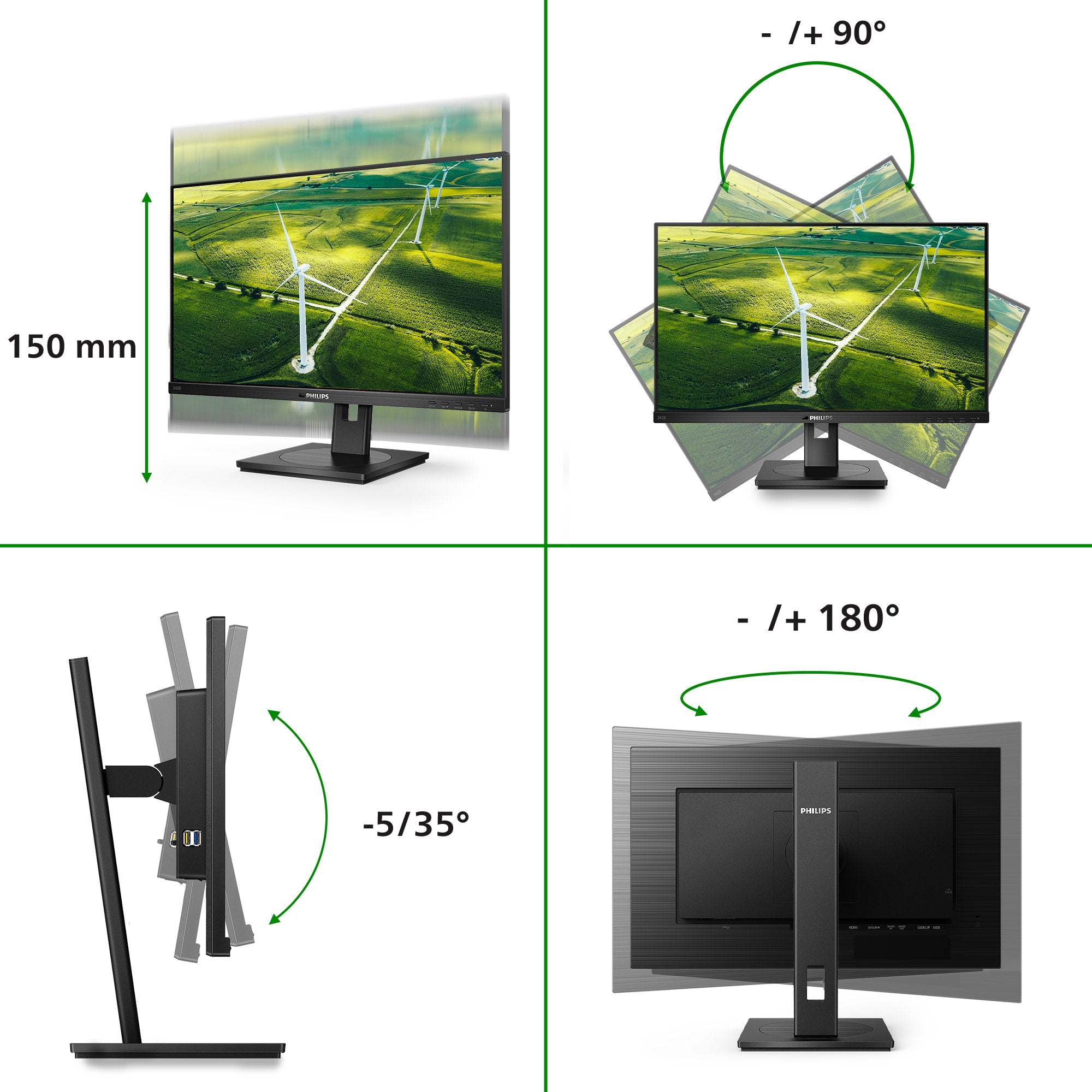 EAN 8712581772345 - Philips 242B1G/01 pantalla para PC 60,5 cm (23.8") 1920 x 1080 Pixeles Full HD LED Negro imagen 3