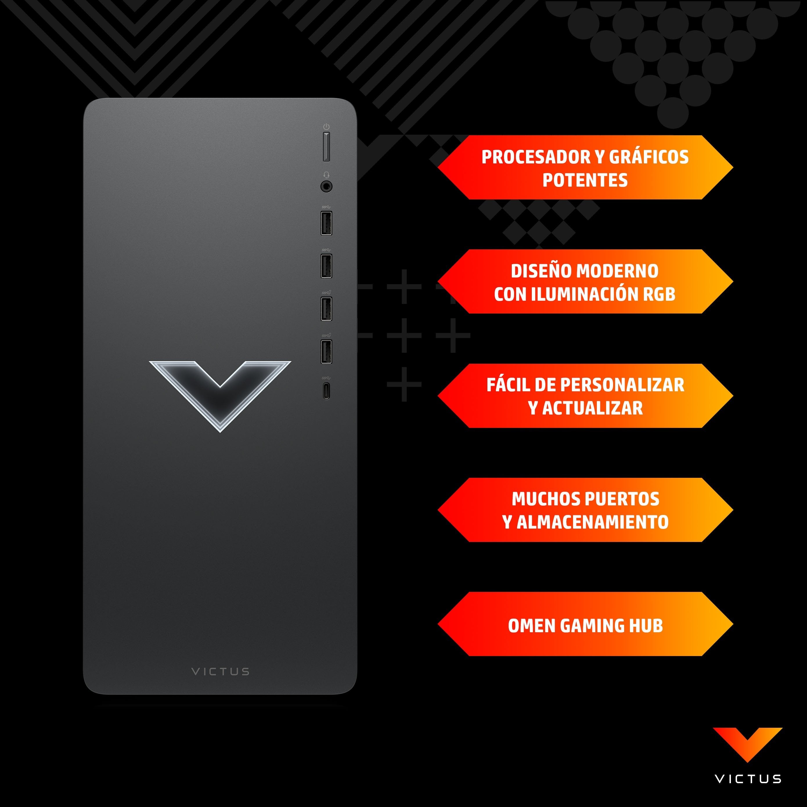 EAN 0196786500459 - Victus by HP 0108ns PC AMD Ryzen™ 5 5600G 16 GB DDR4-SDRAM 512 GB SSD AMD Radeon RX 6400 Windows 11 Home  imagen 19