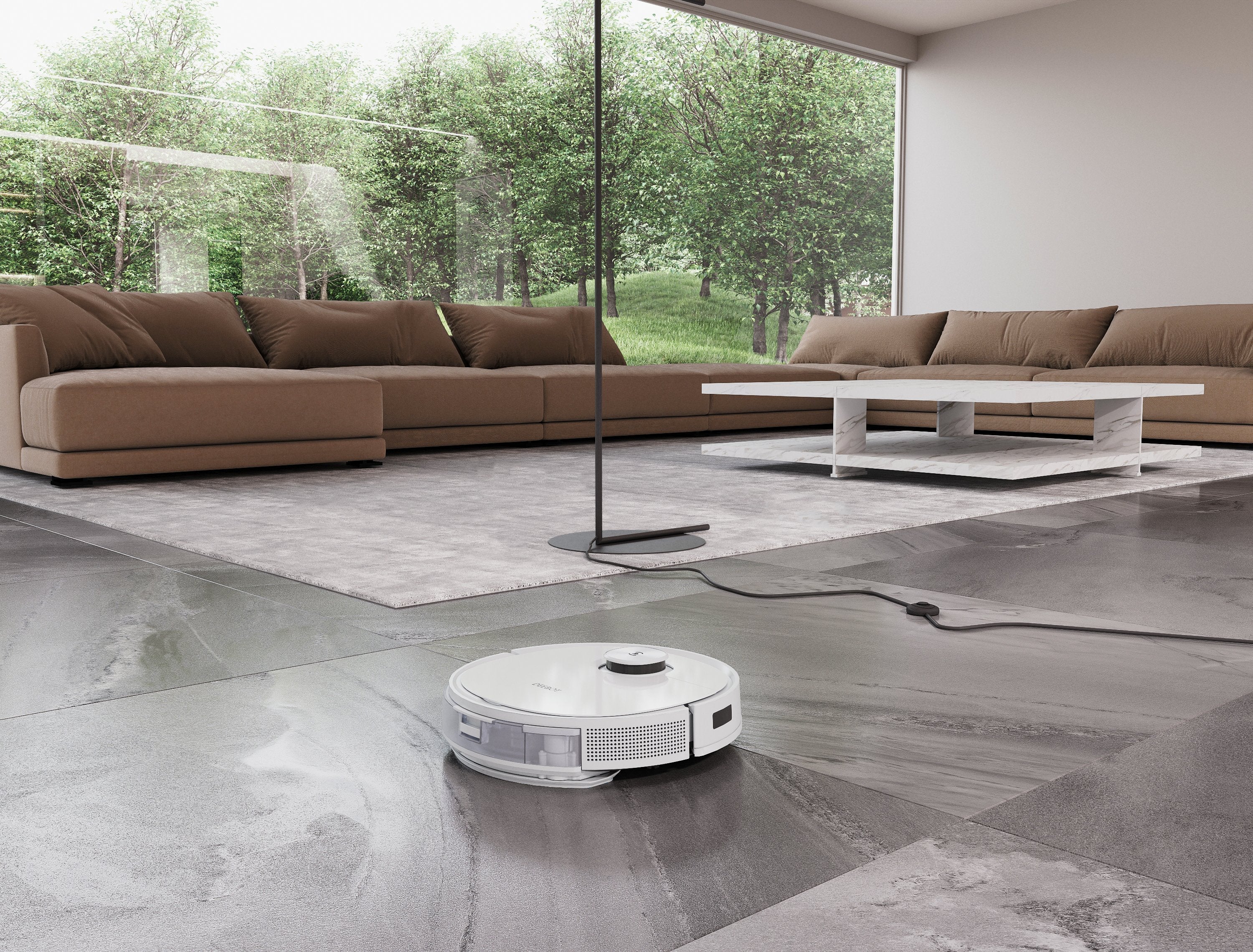 Robot Aspirador Ecovacs Deebot Ozmo T9+ Blanco Con Estación De Vaciado Automático
