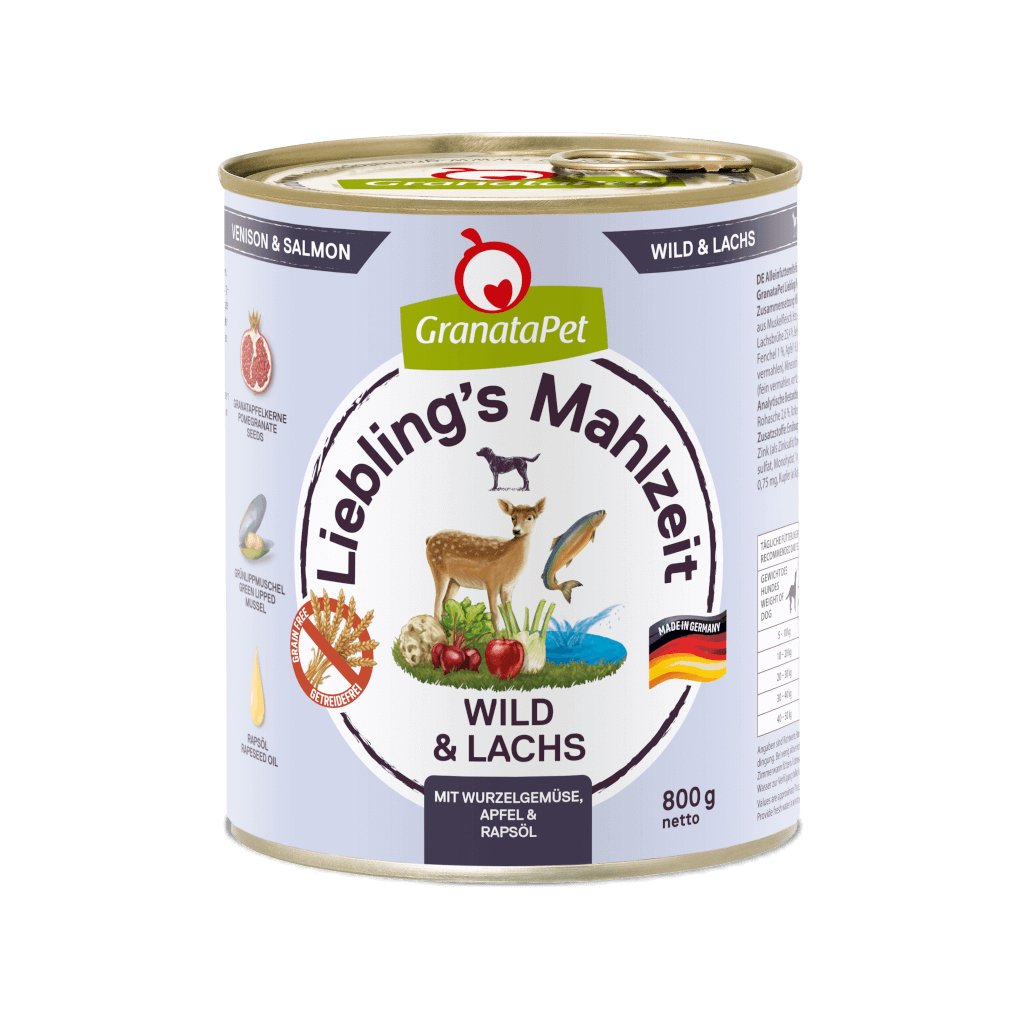 Granatapet Liebling'S Mahlzeit Venison And Salmon - Comida Húmeda Para Perros - 800g