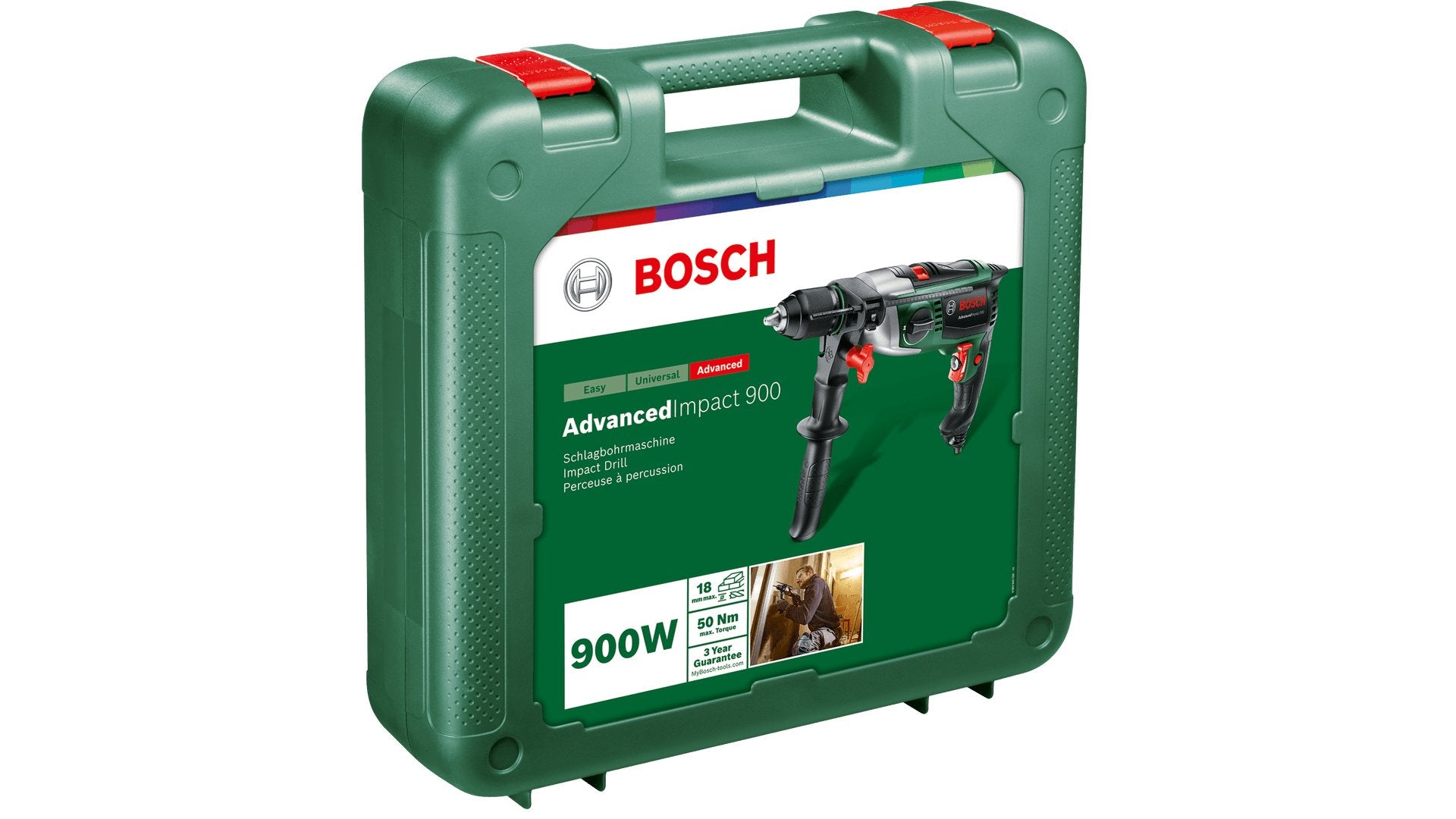 EAN 3165140840910 - Bosch AdvancedImpact 900 2850 RPM Sin llave 2,6 kg Negro, Verde, Gris imagen 3